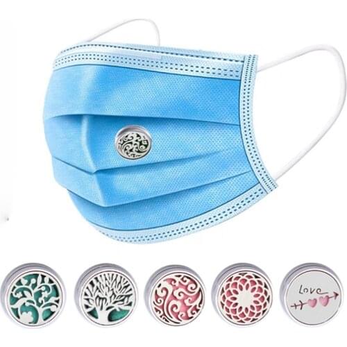 2021 New Angel Wing Essential Oil Diffuser Brooch Aromatherapy Locket Stainless Steel Magnetic Buckle Face Clip for Women Men