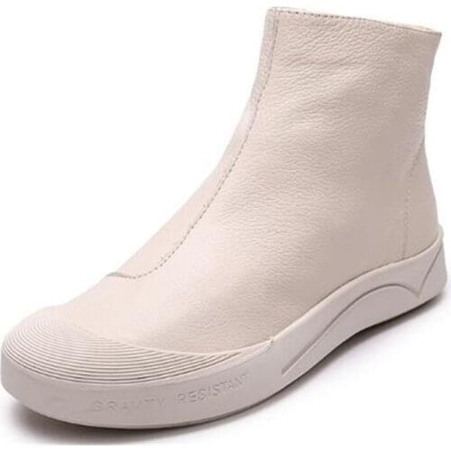 New Fashion Autumn Boots Flat Casual Sneakers Womans boots Soft Comfortable Warm Winter Shoes Genuine Leather Boots Snow Boots