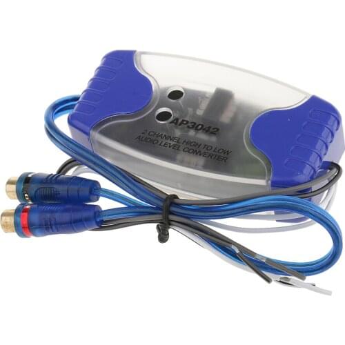 Speaker To RCA Line Car High To Low Converter Adapter Noise Elimination