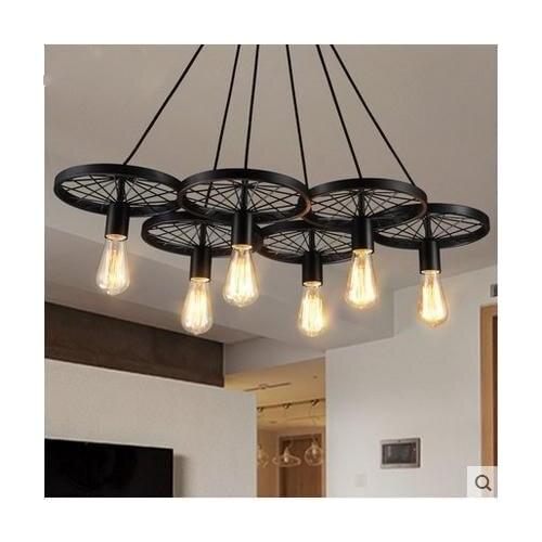 Russia Pendant Light Vintage Industrial Lamp Nordic Metal Wheel Lights Loft Dining Room Lighting for Chirstmas Wedding Decor