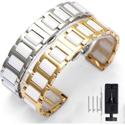 Ceramic 22mm 20mm Watchband for Samsung Galaxy Watch 46mm 42mm Quality Stainless Steel Metal Strap for Gear S3 Frontier Bracelet
