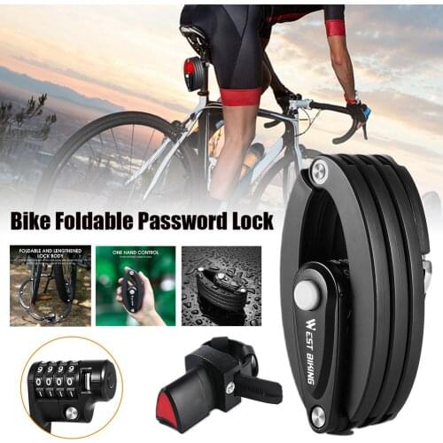 Foldable MTB Road Bike Lock Bicycle Lock High Security Anti-Theft Scooter Electric E-Bike Cycling Chain Lock Bike Accessories