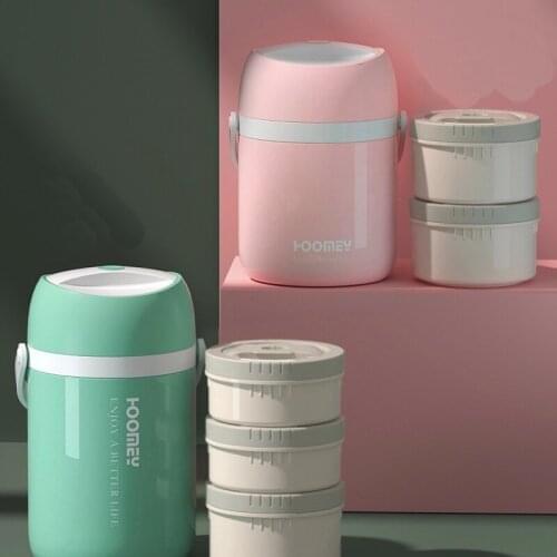 Warm Stainless Steel Lunch Box Students Roast Stew Pot Adult Multilayer Container 3-Tier Working Lunch Box