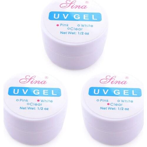 New 3 Color Pink / White / Clear Transparent Options UV Gel Builder Nail Art Tips Gel ND157# Nail Manicure Extension Tips Glue