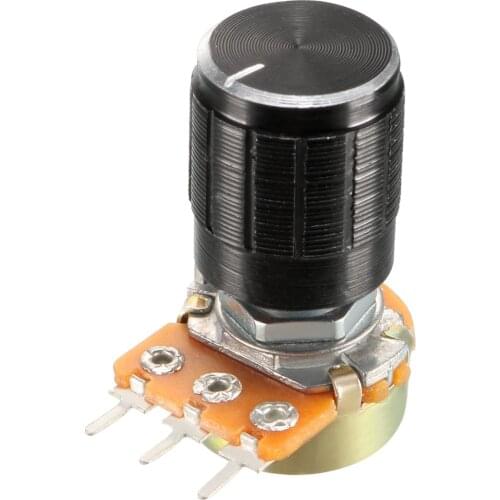 Uxcell Carbon Film Potentiometer Variable Resistors Single Turn Rotary Carbon Film Metal Taper Knob Switches 1K 5K 10K 100K