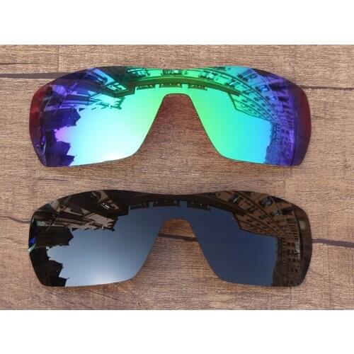 Vonxyz 2 Pieces Stealth Black & Jade Mirror Polarized Replacement Lenses for-Oakley Offshoot Frame