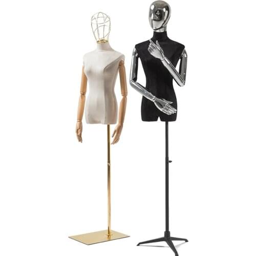 High Grade Model Womens Suede Display Stand Half Dummy Korea Mannequin Dressmaking Hot Sale