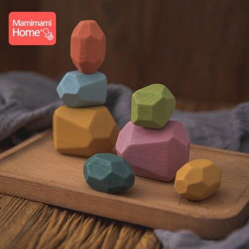 1set Baby Wooden Toys Children Fashion Montessori Toy Colorful Wood Pile Birthday Childrens Day Gift Blocks Baby Toy Nurse Gift