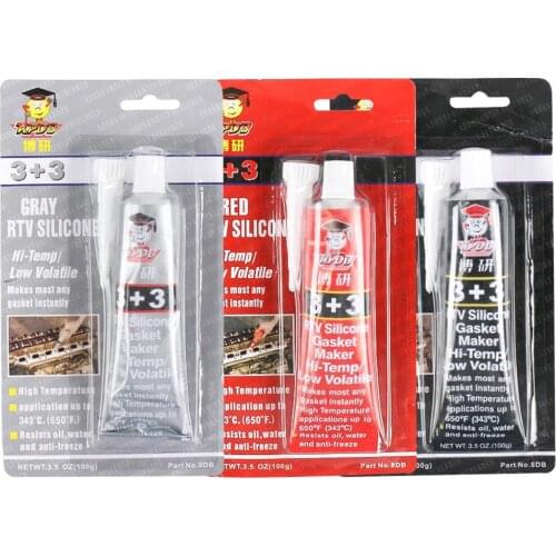 3 + 3 Black Plastic / Red Plastic / Gray Plastic High Temperature Silicone Rubber Automotive Non-adhesive Gasket Oil Resistant W