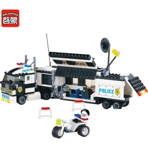 ENLIGHTEN 325Pcs City Police Truck Car Model Building Blocks Sets SWAT DIY Creator Bricks Educational Toys For Children
