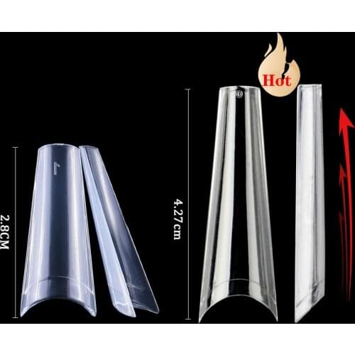 500pcs/100Pcs False Nail Art Tips French Natural Transparent Coffin False Nails Tips Acrylic UV Gel Nail Polish Manicure