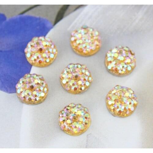 500pcs lovely Bling rhinestone ab amber Gems Resin Cabochons Cell phone decor, hair accessory for diy 8mm