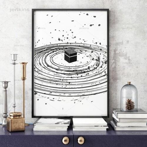 Abstract Great Mosque of Mecca Muslim Pilgrimage Wall Art Canvas Painting Picture for Living Room Decor Nordic Poster and Print