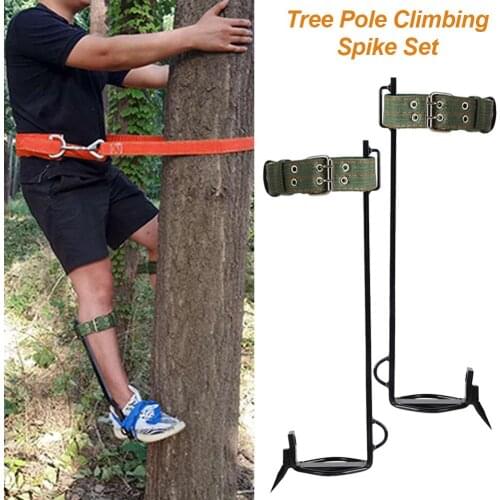 Tree Climbing Spike Set With Safety Belt Strong Load-bearing Capacity Tree Climbing Gaff Spikes Set Outdoor Camping Accessories