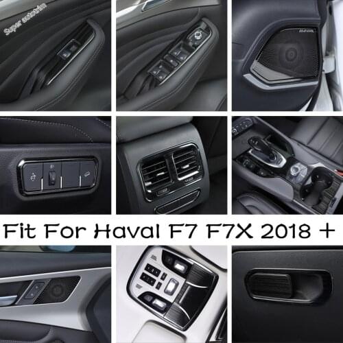 Side Door & Handle Bowl Loudspeaker Horn / Main Driving Storage Box Sequins / AC Outlet Cover Trims For Haval F7 F7X 2018 - 2021