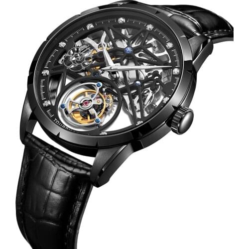 SEAKOSS Super Skeleton Tourbillon Watches Mens Luxury Sapphire Glass Male Clock Sport Men Tourbillon Mechanical Wristwatch 2020