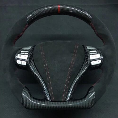 For Nissan TEANA ALTIMA 2014-2020 YeederCar Cuatomized Trim Real Carbon Fiber Sports Steering Wheel Alcantara Leather