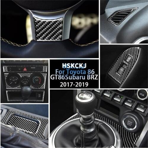For Toyota 86 GT86 Subaru BRZ 2017 2018 2019 Carbon Fiber Sticker Gear Shift Cover Trim Contral Console Interior Car Accessories