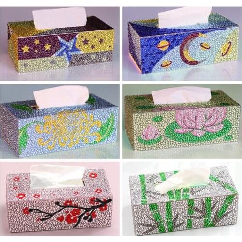Special shape Diamond painting DIY roll tissue box storage box jewelry box diamond painting tissue box landscape cross stitch