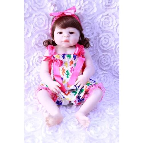 Shower Doll 22inch Full Silicone Reborn Doll 55cm bebes Reborn Lifelike girl Baby Newborn Realistic Babies Doll Toy Brinquedos