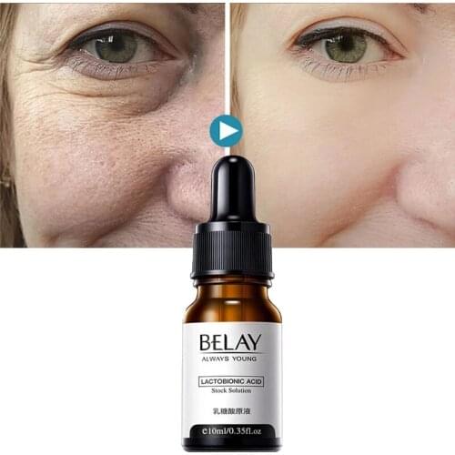 Lactobionic Acid Face Serum Anti-Aging Wrinkles Essence Exfoliating Shrink Pores Anti-Oxidation Lift Firming Remove Fine Lines