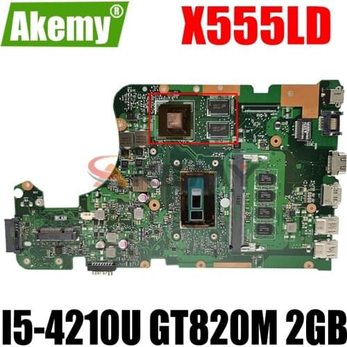 AKEMY X555LD Laptop motherboard for ASUS X555L X555LP X555LA onboard mainboard 4G-RAM I5-4210U GT820M 2GB