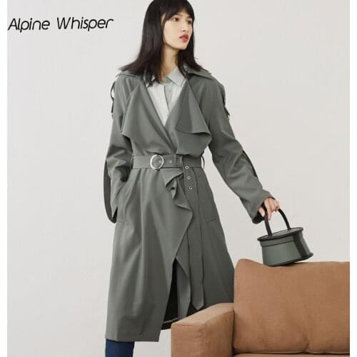 Fashionable medium and long windbreaker coat womens 2021 new spring thin high-grade coat autumn womens wear is popular this