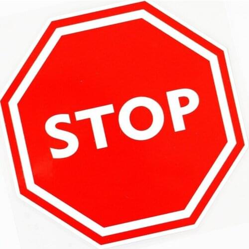 LLY-1224 Car Sticker STOP Prohibition Sign Decals Accessories PVC Fashion Auto Bumper Window Decoration Waterproof Decals