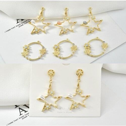 Newest 40pcs/lot beads core cartoon stars/rounds shape alloy floating locekt charms diy jewelry earring accessory