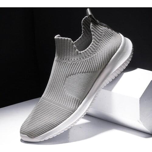 QWEDF New Trend Sneakers Men Slip On Vulcanize Shoes Low Top Flat Shoes Breathable Mesh Socks Flats Shoes Sock Footwear Z2-40