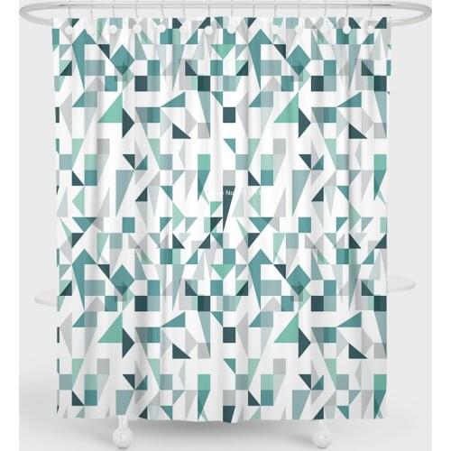 New Three-dimensional Geometric Print Shower Curtain Bathroom Decoration Waterproof and Mildew Proof Shower Curtain