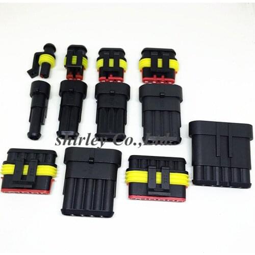 Flame retardancy 1P 2P 3P 4P 5P 6P way Sealed waterproof automotive Wire AMP Connector Plug Car Motorcycle HID auto 1set