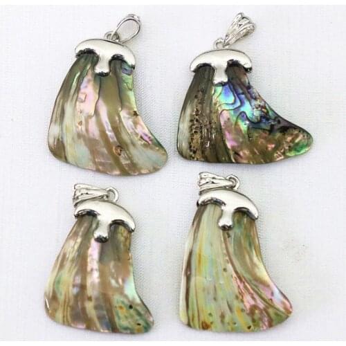 Casual/Sporty Classic Natural Abalone Shell Pendant Fashion 2pcs Newly Irregular Diy Fit Clothes Necklace Accessories B1126