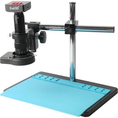 4K 2K 1080P 38MP HD HDMI Industrial Lab PCB Soldering TF Video Microscope Camera + 180x 300x C Mount Lens + 144 LED Ring Light