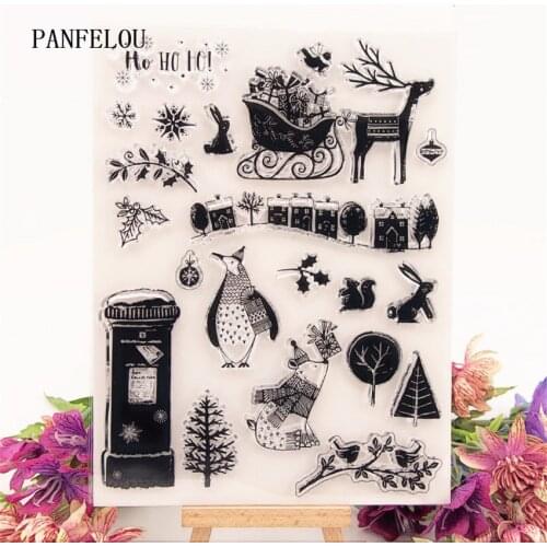 PANFELOU Easter forest Transparent Silicone Rubber Clear Stamps cartoon Scrapbooking/DIY New year 20.5x16 album