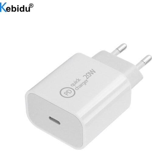 20W PD USB Type C Quick Charger Adapter For iPhone 12 For Huawei for Xiaomi Fast Charging EU/US/UK Plug Travel PD charger