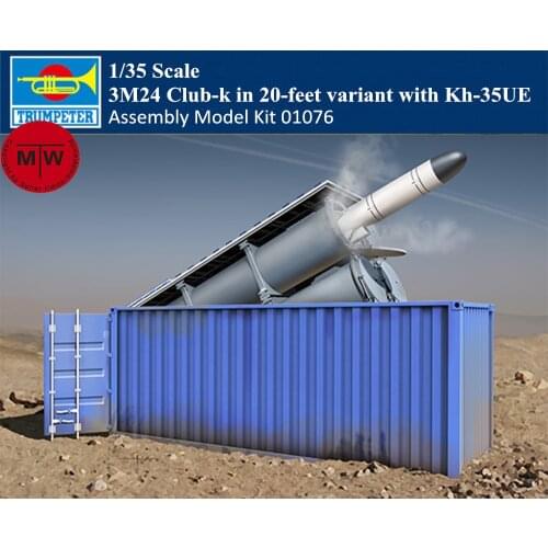 Trumpeter 01076 1/35 Scale 3M24 Club-k in 20-feet variant with Kh-35UE Military Plastic Assembly Model Kit