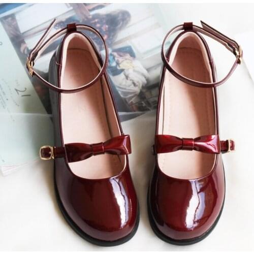 New Jk Uniform Shoes Genuine Leather Lolita Anime Cosplay Womens Japanese Retro Mary Jane Soft Loli Girl Student Mid Heel 3cm