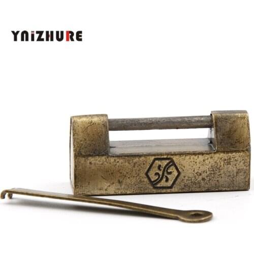 Vintage Antique Lock Zinc Alloy Chinese Old Lock Retro Keyer Padlock Jewelry Wooden Box Padlock Lock for Suitcase Drawer
