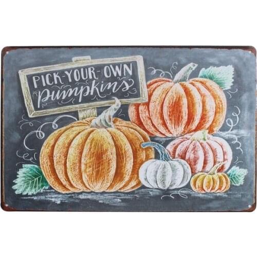 Pick Your Own Pumpkins Tin Sign art wall decoration,vintage aluminum retro metal sign