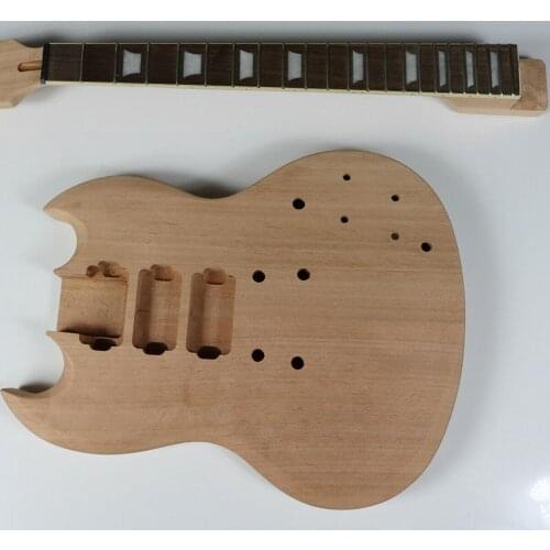 High Quality Unfinished SG Electric Guitar Kits DIY 3 Humbuckers Chrome Hardware
