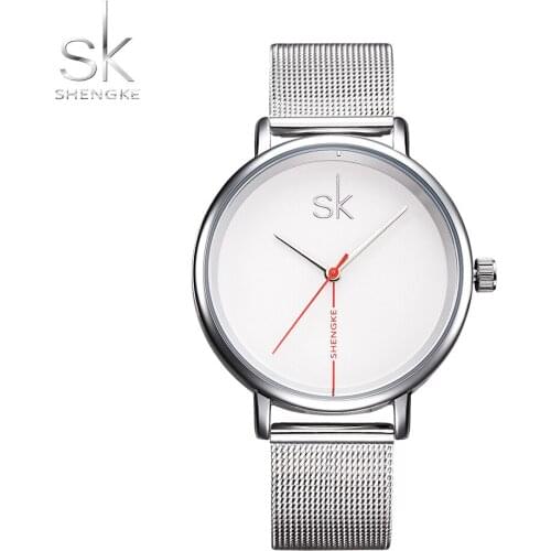 Shengke Brand Women Watches 2019 Creative Leather Watch Fashion Quartz Watch Women Waterproof Montre Femme Reloj Mujer