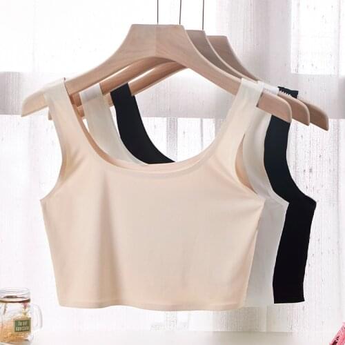 Summer seamless beauty back and chest womens one-piece base underwear anti-failure tube top short sports tops