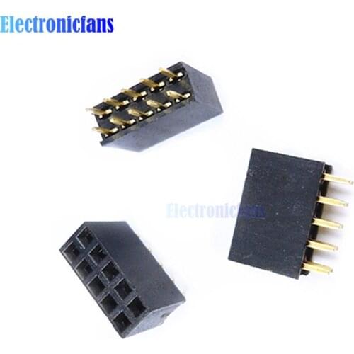 10PCS 2X5Pin 10P 2.54mm Double Row Female Straight Header Pitch Socket Pin Strip