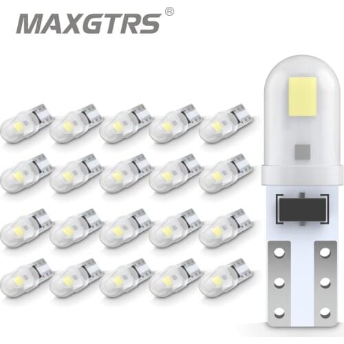 20PCS T5 74 W1.2W W3W Super Bright LED Bulbs Auto Wedge Dashboard Gauge Lamp Car Warning Indicator Instrument Cluster Light