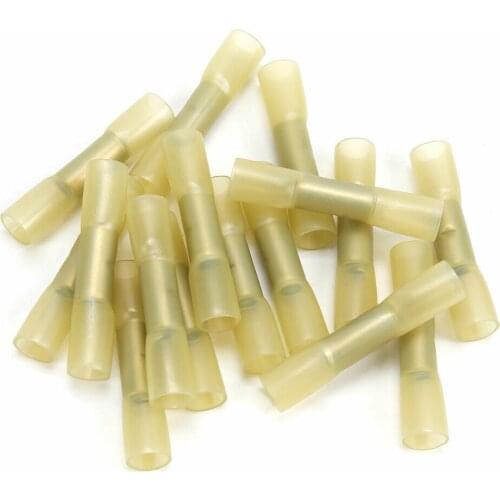 50/20PCS Seal Heat Shrink Crimp Butt Terminals Fully Waterproof Insulated Electrical Cable Wire Splice Connectors AWG10-22