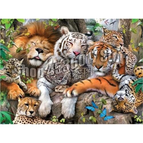Diamond Mosaic Diy diamond painting Animals tigers lions cross stitch full 5D Resin square diamond embroidery rhinestone gifts