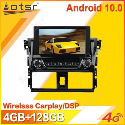 128GB Android 10 Car Multimedia Stereo Player For Toyota Yaris 2013 2014 2015 Tape Radio Recorder Video GPS Navi Head Unit 2 Din
