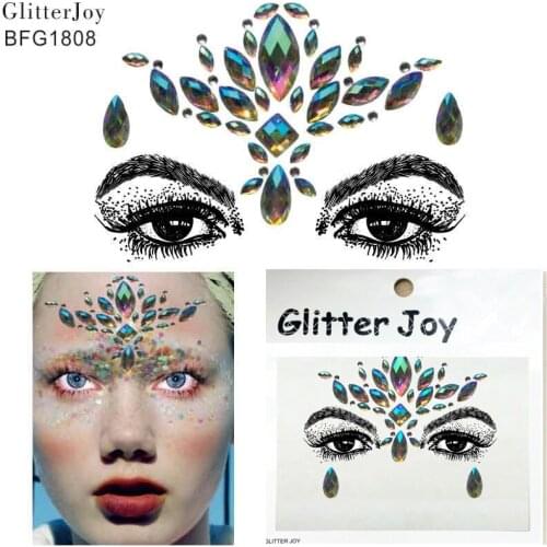 BFG1808 1Pc Resin Face Jewel Sticker Fore Headpiece Body Paint Decor Christmas Present Flower Crown Inspired
