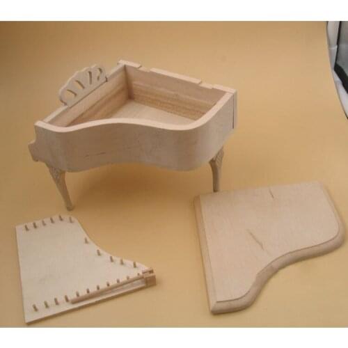 G08-X328 children gift Toy 1:12 Dollhouse mini Miniature rement wooden Plain piano 1pcs
